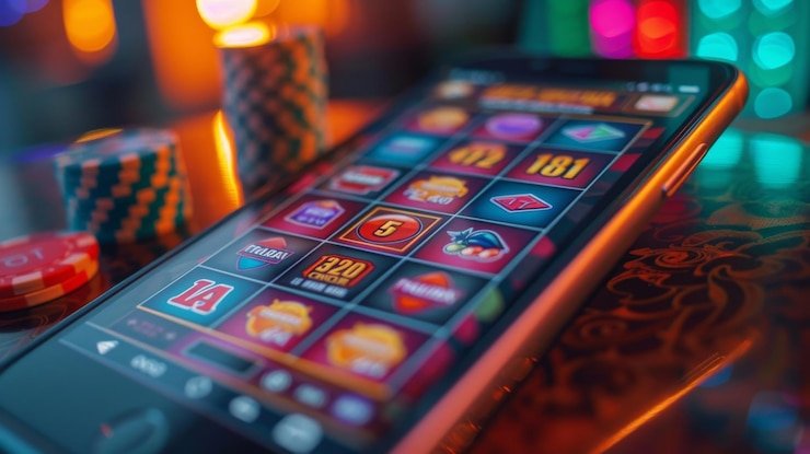 Tampilan antarmuka aplikasi mobile esha toto menampilkan permainan slot dan opsi sportsbook